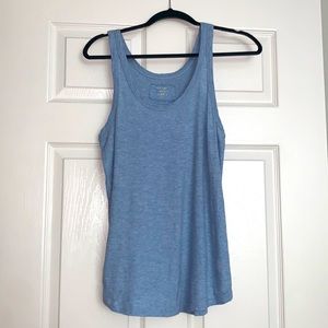 Loft Vintage wash scoop neck tank top - light blue